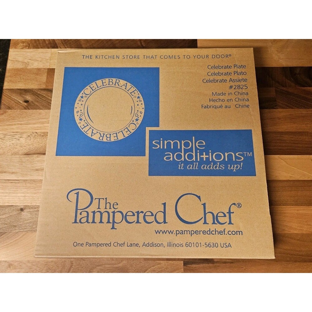 New In Box Pampered Chef Celebrate Plate 11 1/8" #2825 Cake Plate Dinner Plate